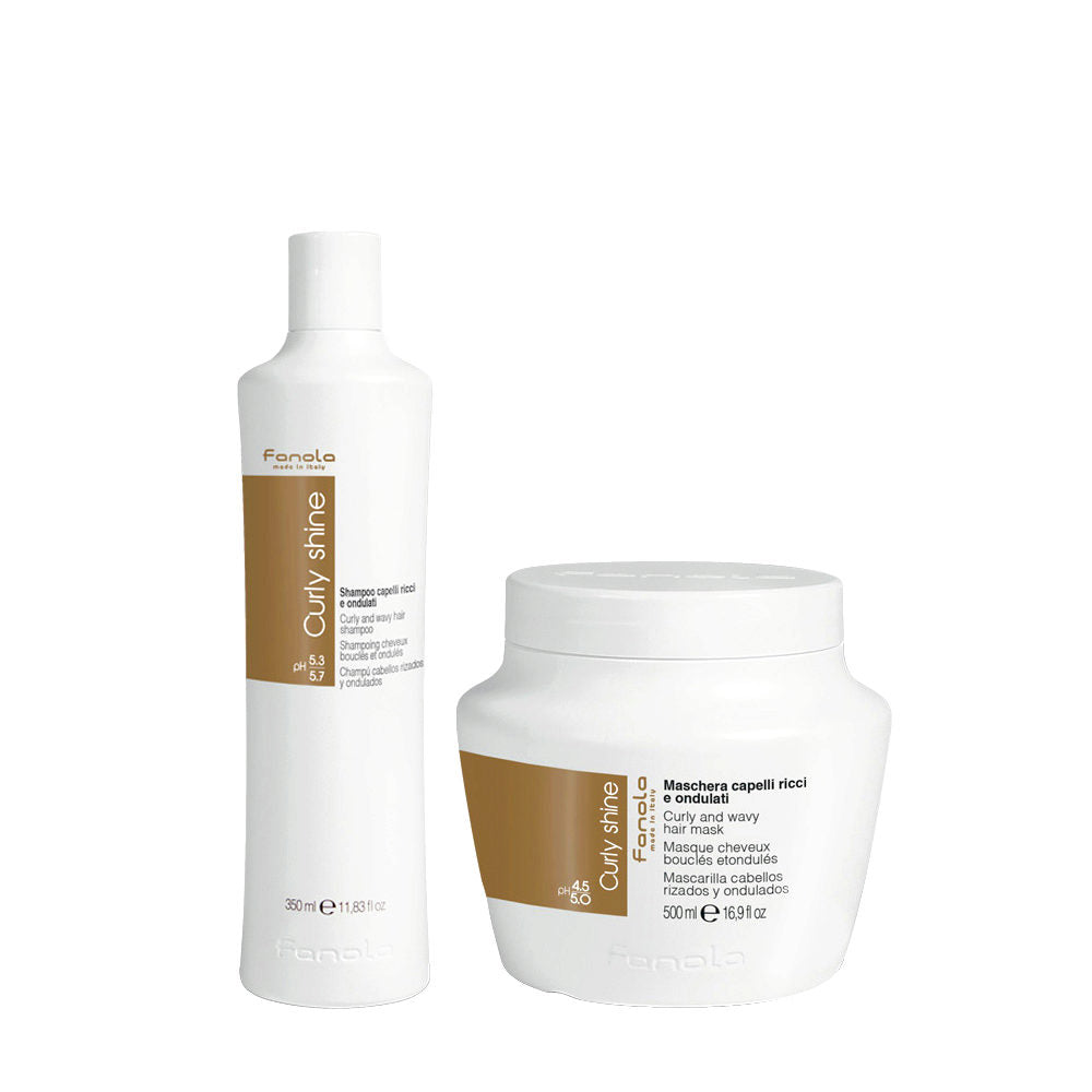 Fanola Curly Shine Kit Shampoo e Maschera Capelli Ricci e Ondulati