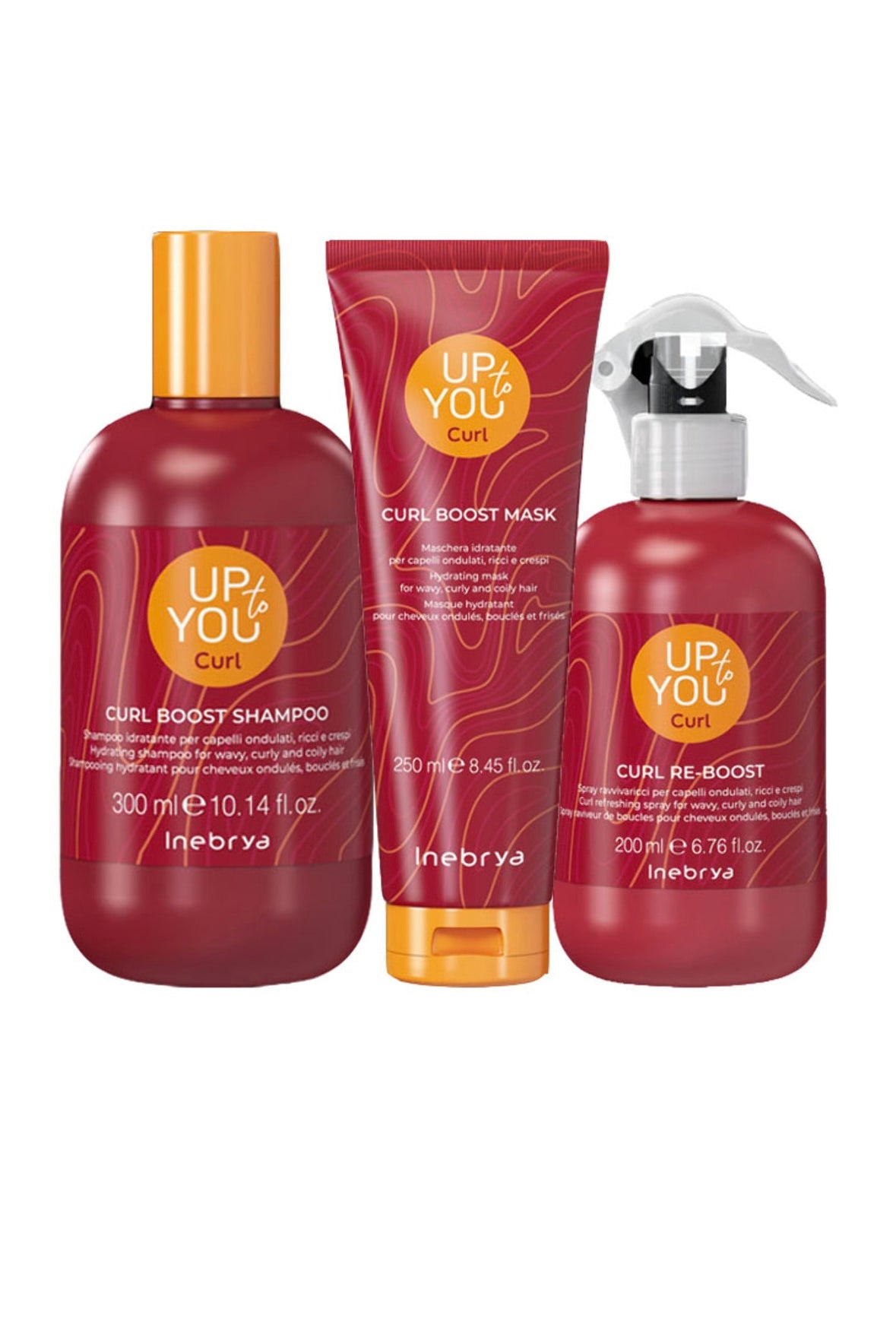 INEBRYA Kit Ricci Up To You Boost Curl Shampoo 300ml + Mask 250ml + Re Boost Spray 200ml