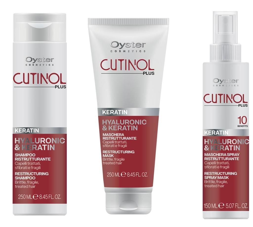 Oyster Cutinol Plus Keratin Kit Shampoo,Maschera e 10in1