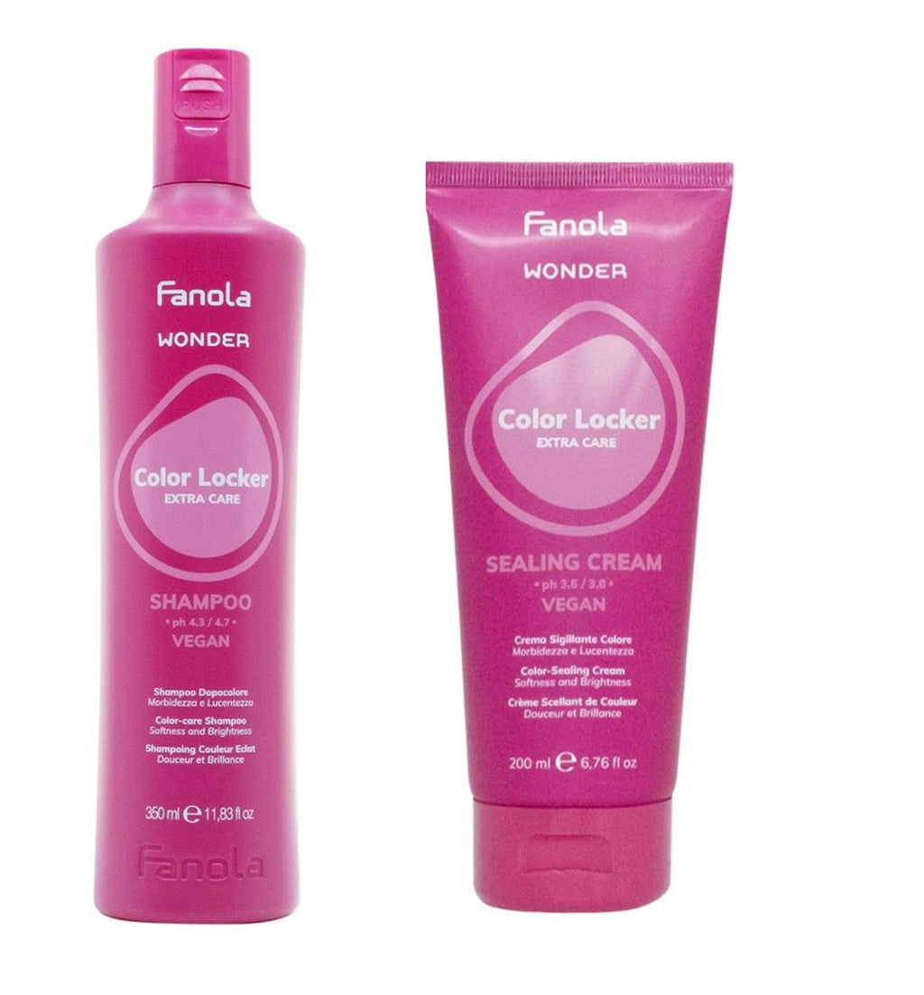 Fanola Kit Wonder Color Locker Shampoo, Maschera Capelli Colorati Vegan