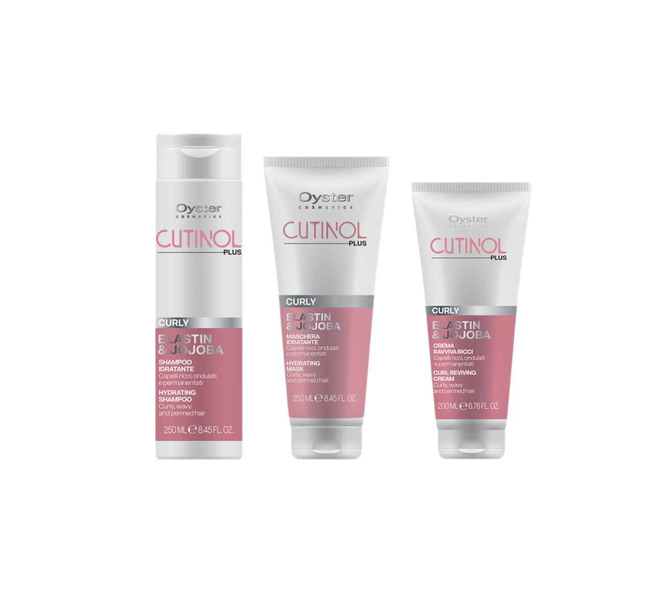 Oyster Cutinol Plus Curly Kit Shampoo, Maschera Crema Ravviva Ricci