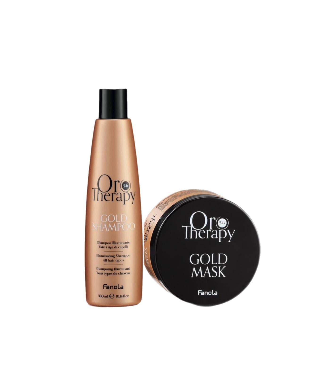 Fanola Oro Therapy Gold Kit Shampoo, Maschera