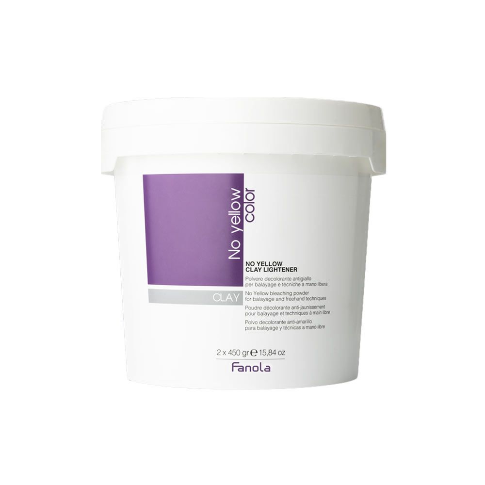 Fanola No Yellow Clay Lightener Polvere Decolorante Antigiallo Per Balayage E Tecniche A Mano Libera 2 X 450 Gr